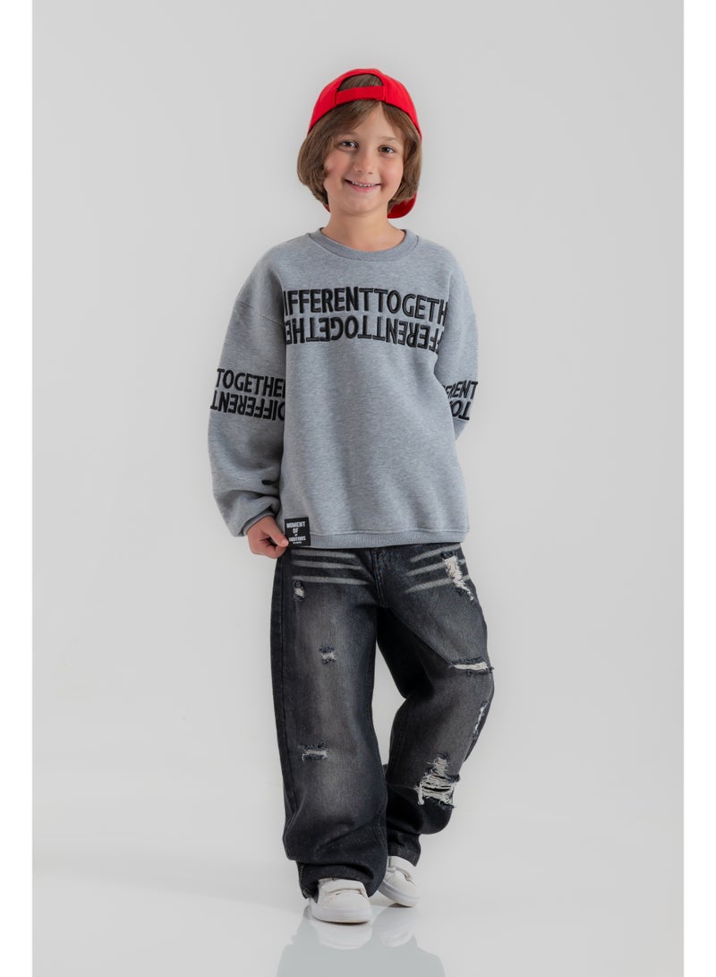 سي إن جينز وير كيدز جينز أولادي واسع بقصة ممزقة - Image 4